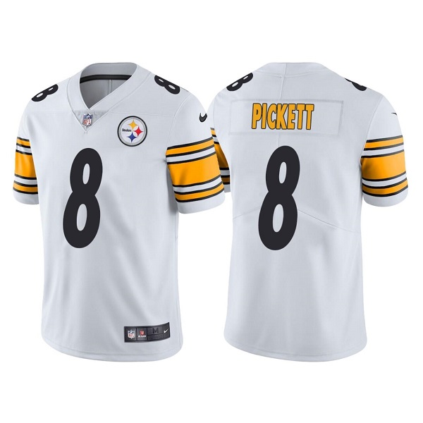 Men's Pittsburgh Steelers #8 Kenny Pickett White NFL Draft Vapor Untouchable Limited Stitched Jersey